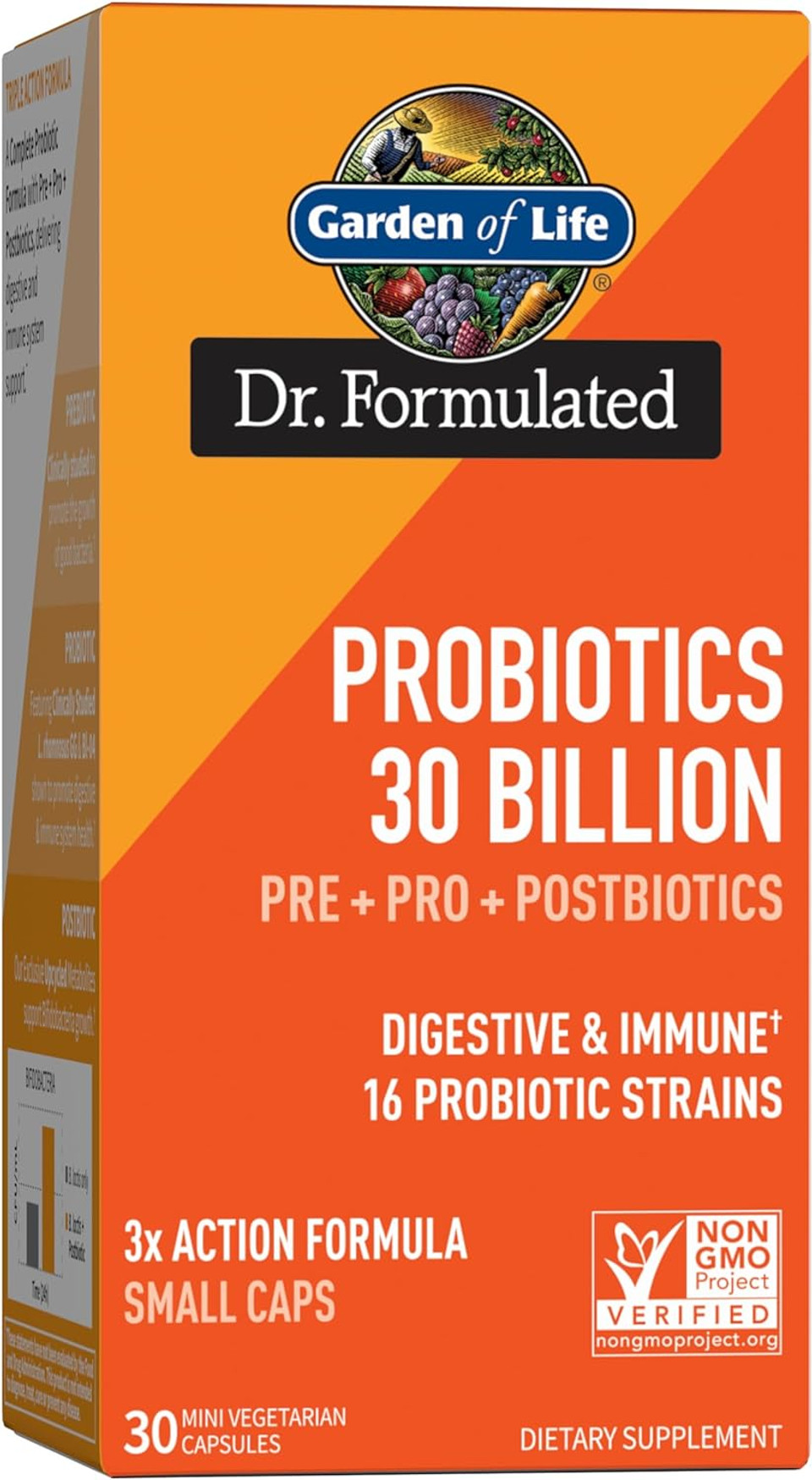 Garden Of Life Dr Formulated Once Daily 3-In-1 Complete Probiotics, Prebiotics & Postbiotics - Pre + Pro + Postbiotic Supplement For Adults Digestive & Immune Health, 30 Billion Cfu, 30 Day Supply