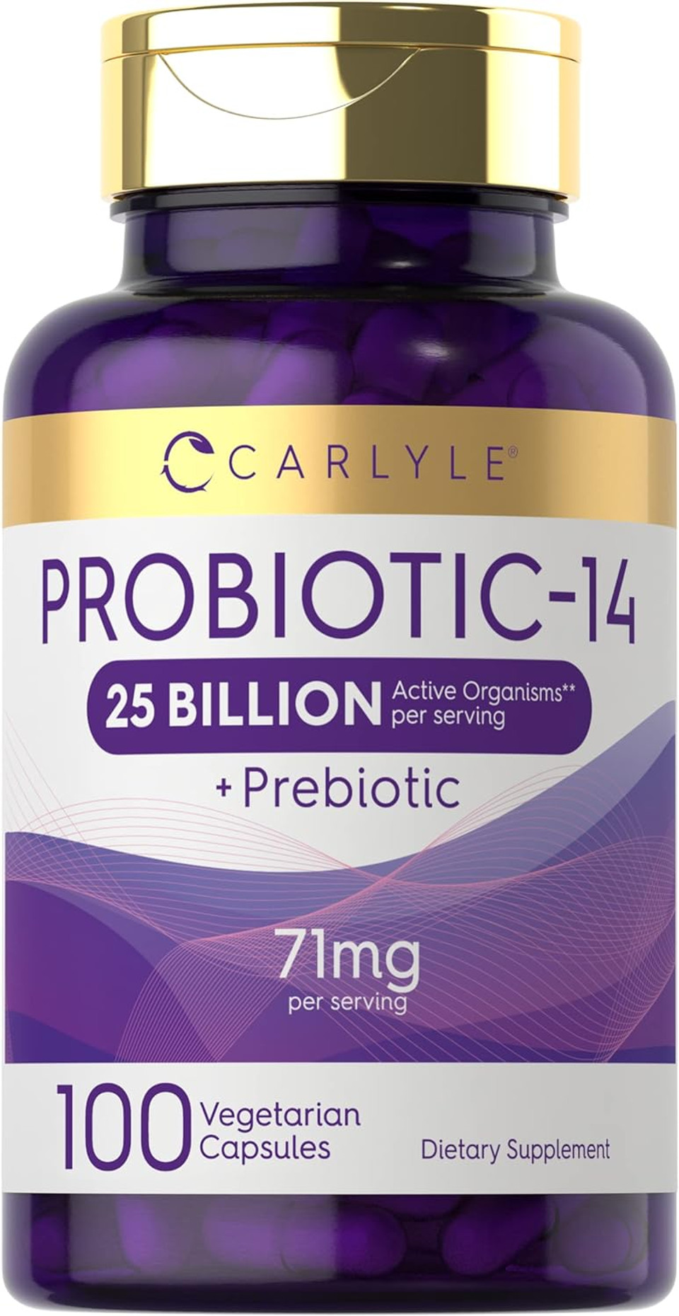 Carlyle Probiotics For Men And Women | 25 Billion Cfu | With Prebiotics | 100 Capsules | Vegetarian, Non-Gmo, & Gluten Free Supplement Carlyle Probiotics For Men And Women | 25 Billion Cfu | With Prebiotics | 100 Capsules | Vegetarian, Non-Gmo, & Gluten Free Supplement