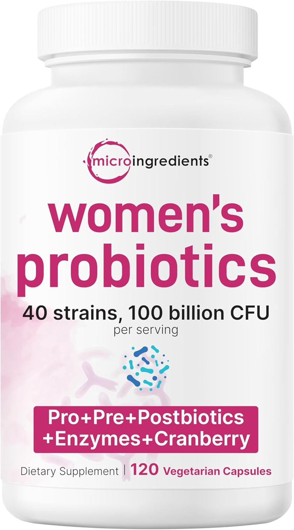 Micro Ingredients WomenS Probiotics 100 Billion Cfu, 120 Veggie Capsules | 40 Strains With Cranberry, D-Mannose, Prebiotics & More | Synbiotic & Enzyme Complex | Supports Vaginal Flora & Gut Health Micro Ingredients WomenS Probiotics 100 Billion Cfu, 120 Veggie Capsules | 40 Strains With Cranberry, D-Mannose, Prebiotics & More | Synbiotic & Enzyme Complex | Supports Vaginal Flora & Gut Health