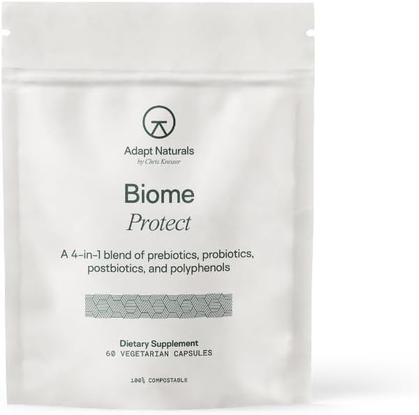 Adapt Naturals 4-In-1 Biome Protect Prebiotics, Probiotics Supplement Postbiotics & Polyphenols For Microbiome, Gut Health & Defense For Women & Men, 60 Day Supply