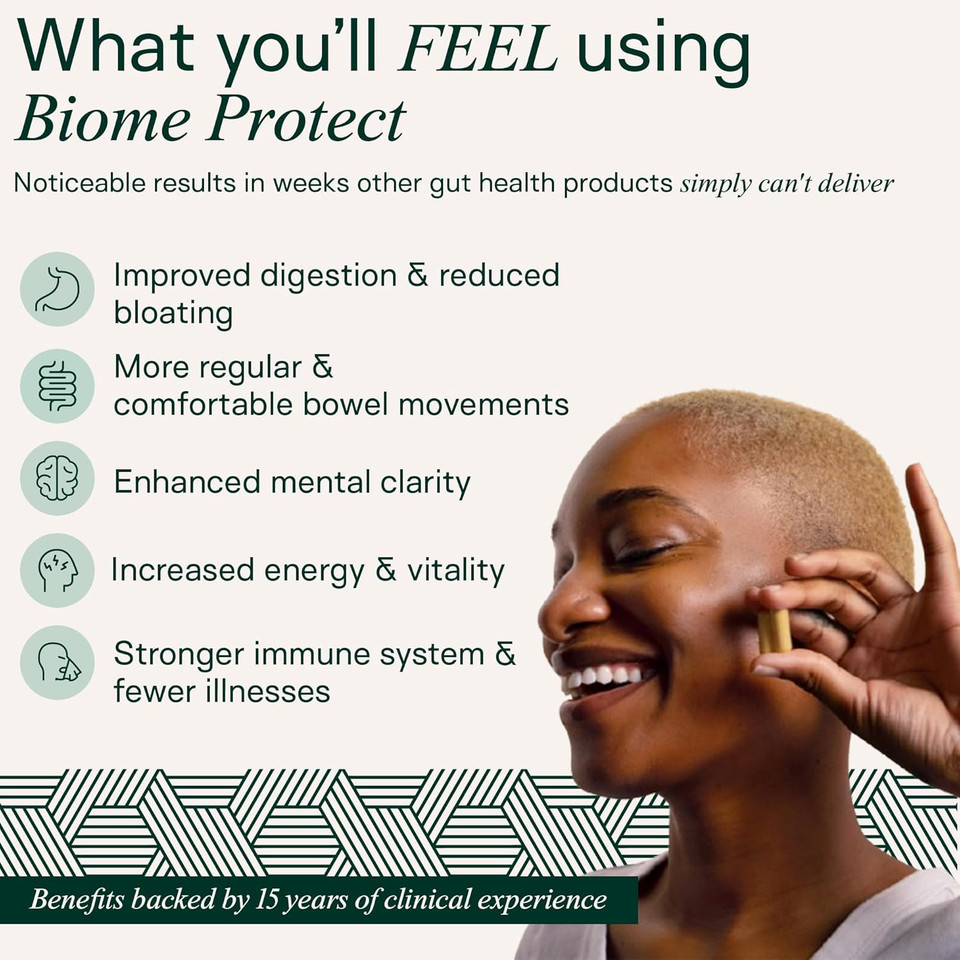 Adapt Naturals 4-In-1 Biome Protect Prebiotics, Probiotics Supplement Postbiotics & Polyphenols For Microbiome, Gut Health & Defense For Women & Men, 60 Day Supply