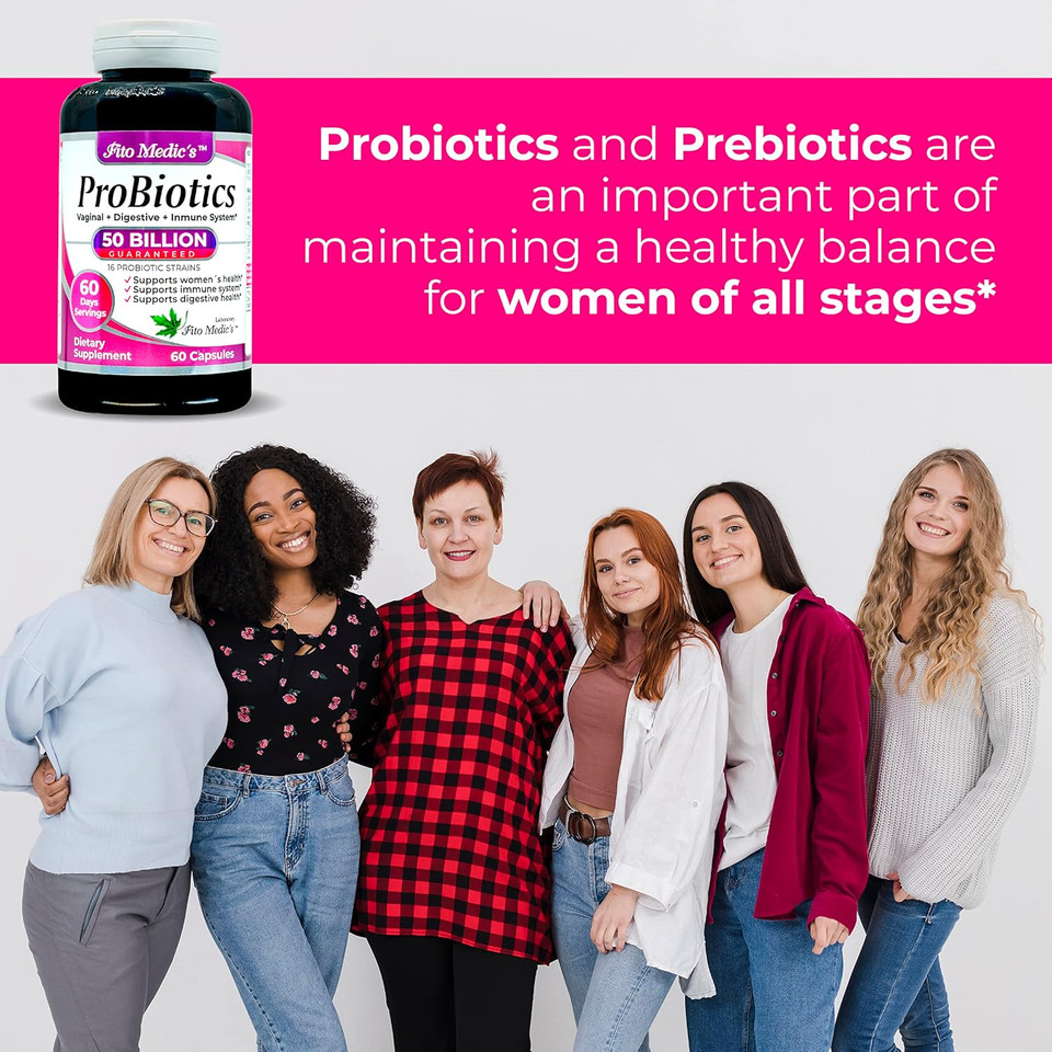 Fito Medic'S Lab - Probiotics For Women - 50 Billion Cfu Of- Probiotics- 60 Days Servings S -Probiotics For Digestive Health- 16 - Probiotic - Blend. Promotes Digestive Balance
