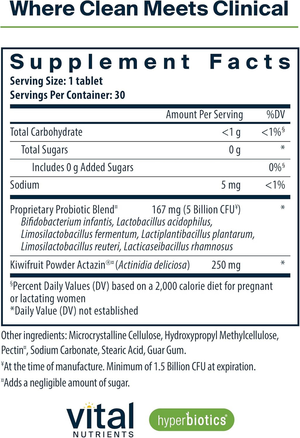 Hyperbiotics Vital Nutrients Pro-Natal Prenatal Probiotics For Women | Support For Occasional Nausea, Bloating, And Gas | Vegan Pregnancy Probiotic For Women | Gluten, Dairy, Soy Free | 30 Tablets