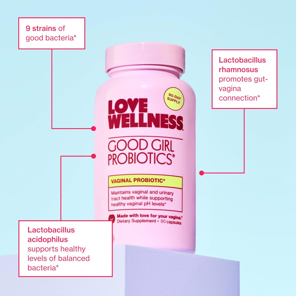 Love Wellness Good Girl Probiotics | Women'S Vaginal Health Supplement | Vaginal Probiotics For Women Ph Balance & Urinary Tract Health | Support Vaginal Odor & Flora | 60 Count