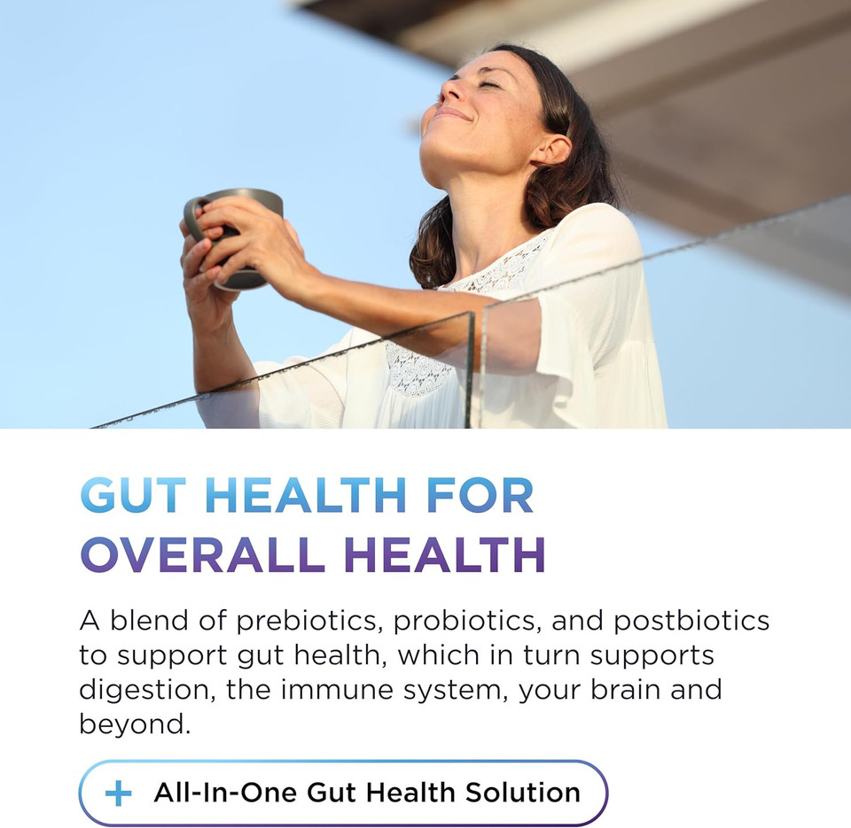 Dr. Emil Nutrition Total Gut Health Complex - Prebiotic + Probiotic + Postbiotic Gut Health Supplements For Women And Men - Probiotics For Digestive Health & Gut Health, 120 Capsules