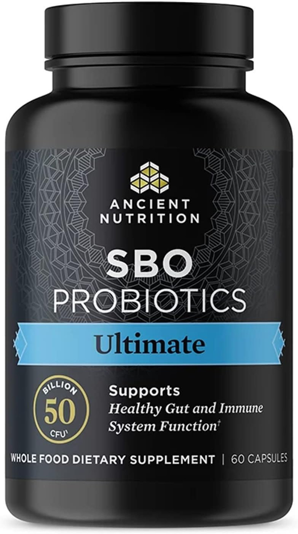 Ancient Nutrition Probiotics, Sbo Probiotics Ultimate 50 Billion Cfus*/Serving, Digestive And Immune Support, Gluten Free, Ancient Superfoods Blend, 60 Capsules