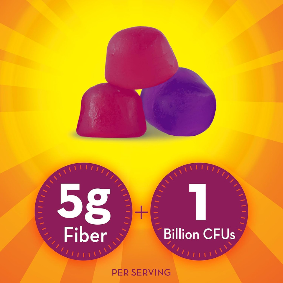 Metamucil Fiber Gummies For Adults With Probiotics For Bloating Relief, No Sugar Added Strawberry Kiwi Blackberry Flavors, 5G Prebiotic Plant Based Fiber Supplement Blend, 90 Count