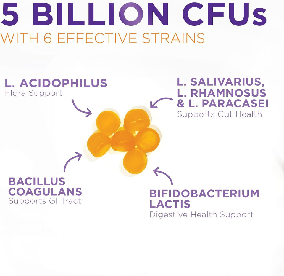 Probiotic Gummies For Women & Men - 5 Billion Cfus Gut Health Support Gummy, Daily Probiotics Supplement For Digestive Health Gummy, Probiotic Strains For Immune Support, Non-Gmo & Vegan - 60 Gummies