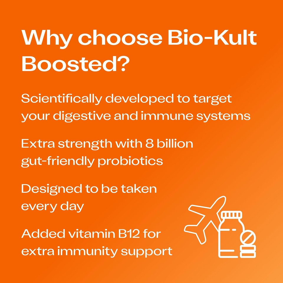 Bio-Kult Boosted Extra Strength Probiotic Supplement For Gut Health, Immune System Support And Your Digestive Tract, With Vitamin B12  30 Capsules