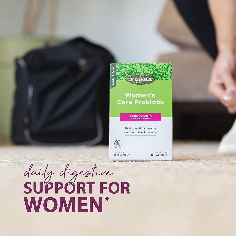 Flora - Women'S Care Probiotic With Eight Strains Of Beneficial Bacteria, Support Digestive & Vaginal Health, Fights Yeast And Bacteria, Shelf Stable, 87 Billion Cfu'S, 30 Vegetarian Capsules