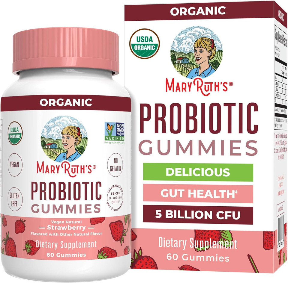 Maryruth Organics Usda Organic Probiotic Gummies |Probiotics Forwomen & Men Digestive Health & Gut Comfort Supplement 5 Billion Cfu | Immune & Digestive Support | Vegan | Non-Gmo | 60 Count Maryruth Organics Usda Organic Probiotic Gummies |Probiotics Forwomen & Men Digestive Health & Gut Comfort Supplement 5 Billion Cfu | Immune & Digestive Support | Vegan | Non-Gmo | 60 Count