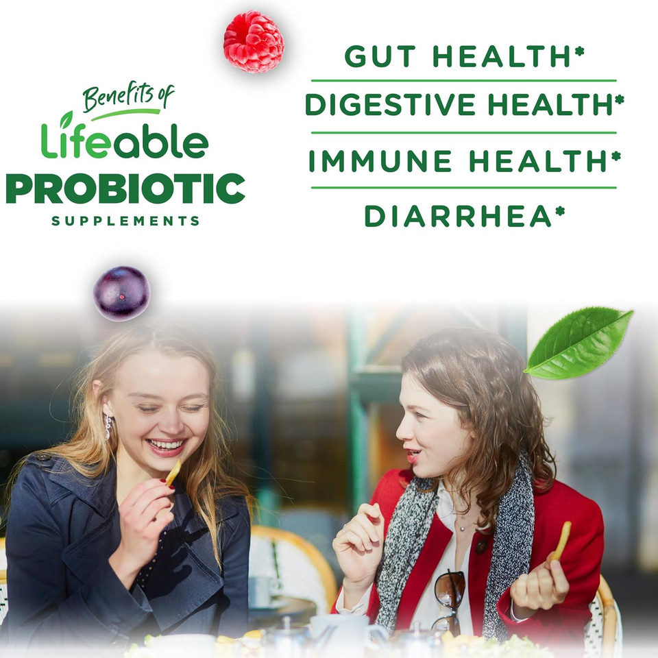 Lifeable Probiotics Gummies | 2 Billion Cfu | Great Tasting Probiotic Gummies For Women | Probiotic Gummy For Gut Health And Immune Support | Probiotics For Women And Men | 90 Gummies