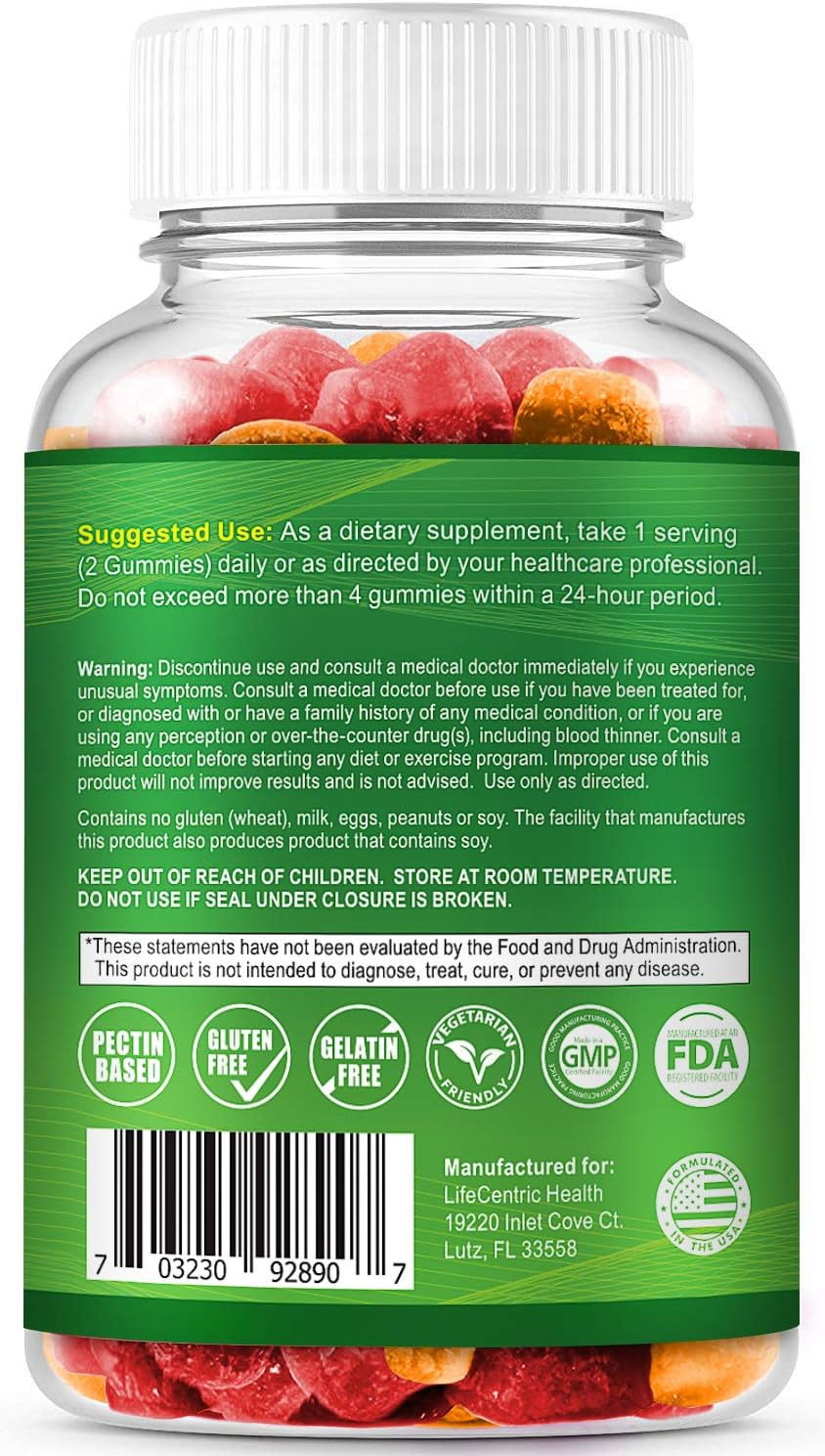 Probiotic Gummies For Adults And Kids Max Strength 5 Billion Cfu | Organic Sugar Free Gummies For Digestive Health | 100 Count Vegan Gluten Free Chewable Probiotics Gummies For Men Women And Children