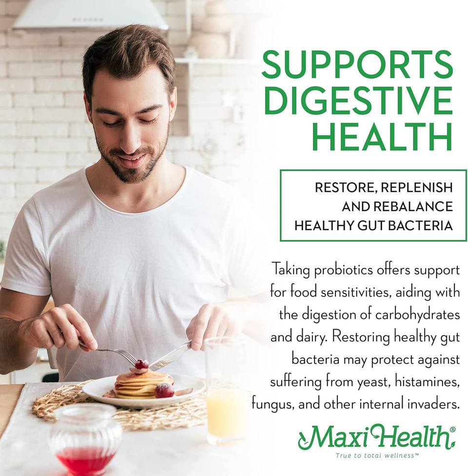 Maxi Health Probiotics For Digestive Health And Gut  15 Strains, 20 Billion Cfu Active Organisms - Probiotics For Men And Women  Daily Probiotic For Digestive Support, 60 Capsules