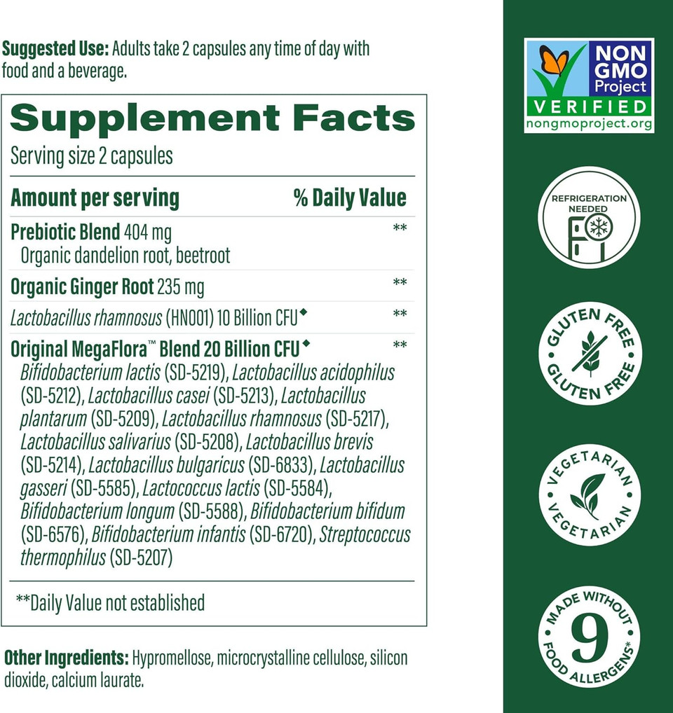 Megafood Baby & Me 2 Prenatal Prebiotics And Probiotics For Women & Developing Baby With 30 Billion Cfu, Vegetarian And Non-Gmo, 60 Caps (30 Servings)