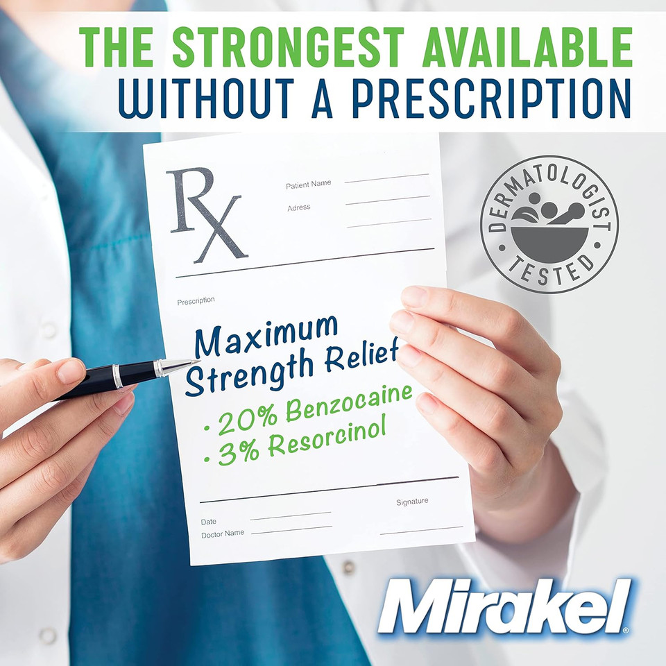Mirakel Maximum Strength Pain & Itch Relief Cream, Ideal For Wounds, Burns & Bites, 2 Ounces