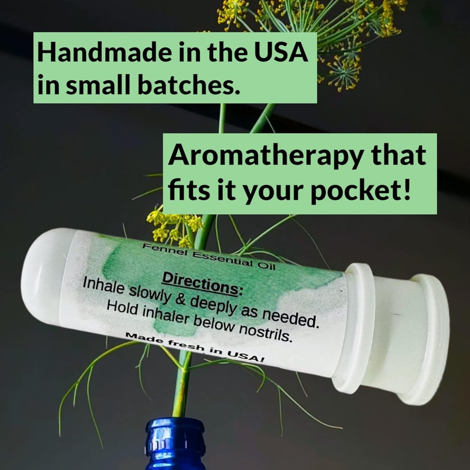 Urban Releaf Fennel Essential Oil Aromatherapy Nasal Inhaler  Pure Undiluted Herbal Oil, Easy Open Snap Top. Made In Usa. Alcohol-Free. No Mess. Pocket Size