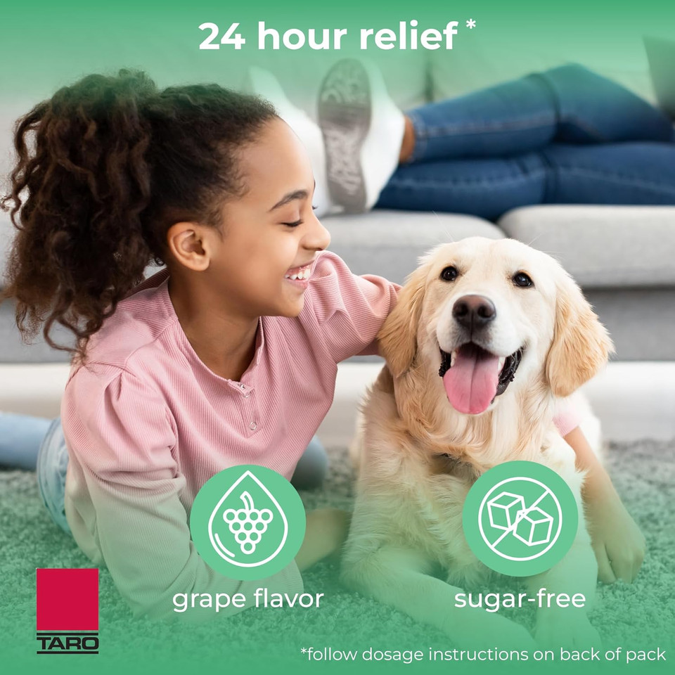 Taro Children'S Allergy Medicine, Sugar Free Grape Flavor, Cetirizine Kids Antihistamine Oral Solution Syrup For Indoor & Outdoor Allergy Relief, 24-Hour Symptom Relief, 4 Fl Oz