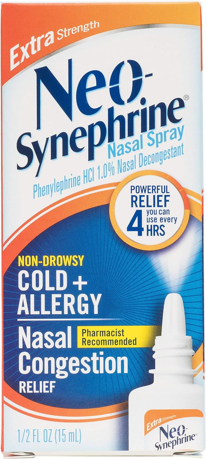 Neosynephrine Nasal Spray For Cold & Sinus Relief, 0.51 Fl Oz