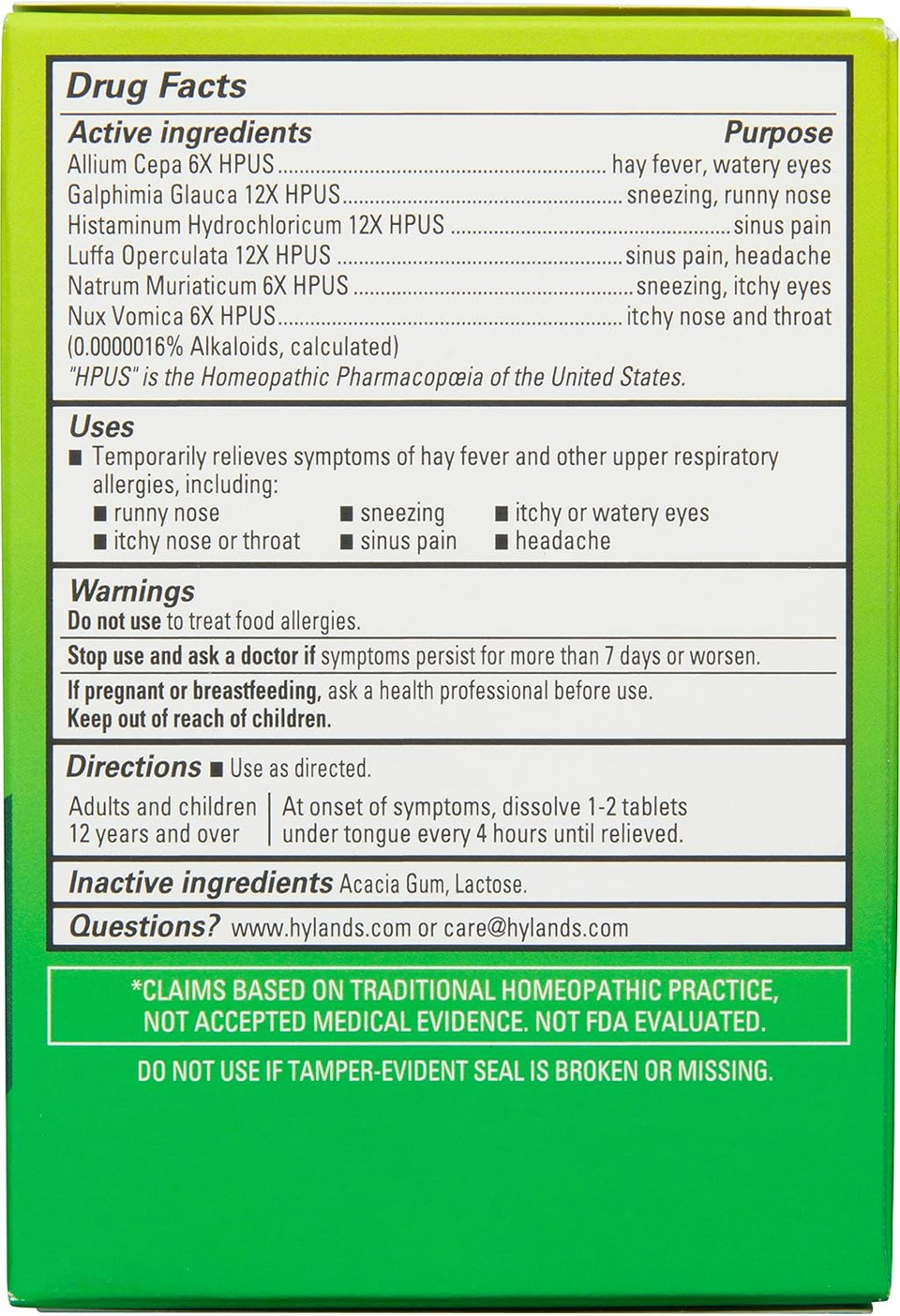 Hyland'S Indoor And Outdoor, Non Drowsy Seasonal Allergy Relief Pills, For Sneezing, Runny Nose, Itchy And Watery Eyes, Nose Or Throat, Safe And Natural, Quick Dissolving Tablets, 60 Count