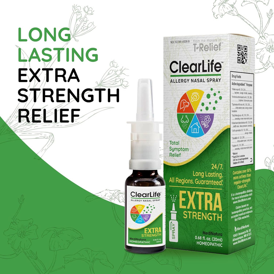 Clearlife Allergy Relief Nasal Spray For Multi-Symptom Relief In Any Region - Homeopathic Formula - 0.68 Ounce