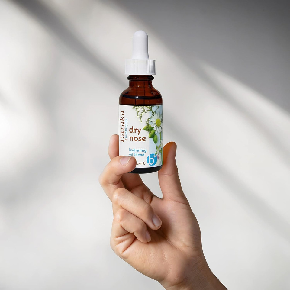 Dry Nose Nasal Moisturizer - Organic Essential Oils (Cardamom, Everlast, German & Roman Chamomile) In Sesame Oil Base - Hydrating Sinuses & Dry Nose - (1 Oz Dropper Bottle) Dry Nose Nasal Moisturizer - Organic Essential Oils (Cardamom, Everlast, German & Roman Chamomile) In Sesame Oil Base - Hydrating Sinuses & Dry Nose - (1 Oz Dropper Bottle)