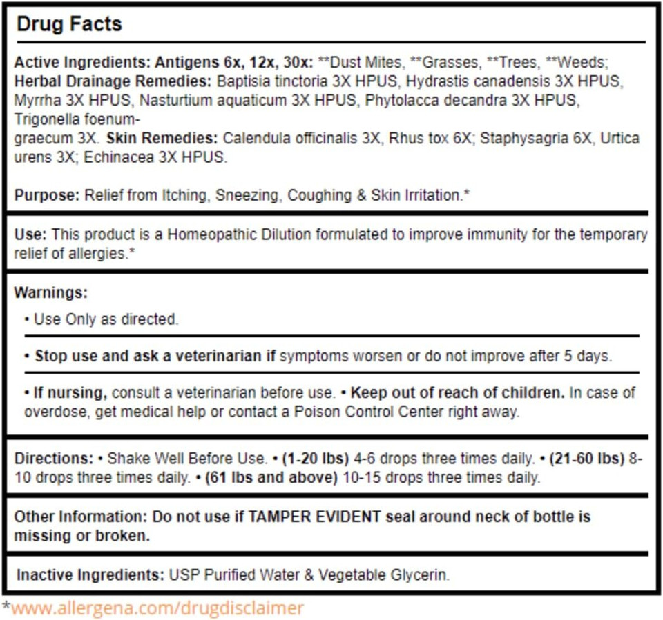 Progena - Allergena For Pets (1 Fl Ounce)