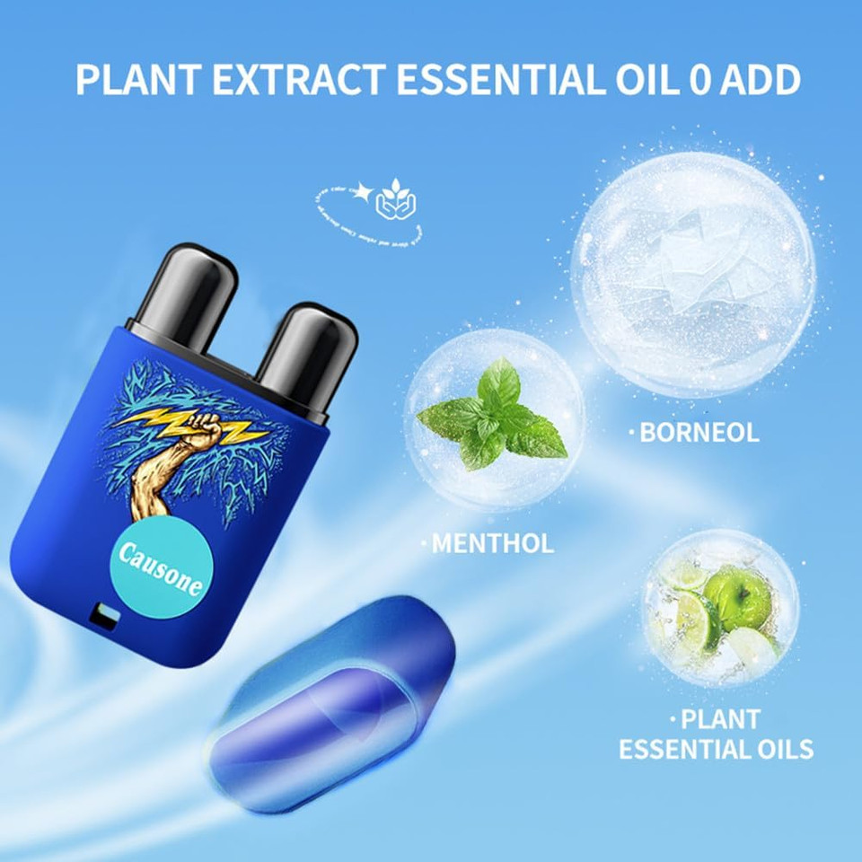 Lamuseland Essential Oil Nasal Inhaler, Pure And Organic Peppermint 6 Flavors Dual Nasal Stick Energy Bar For Sinus & Congestion Relief, Tension Stress Relief, Energy Boost (Blue)