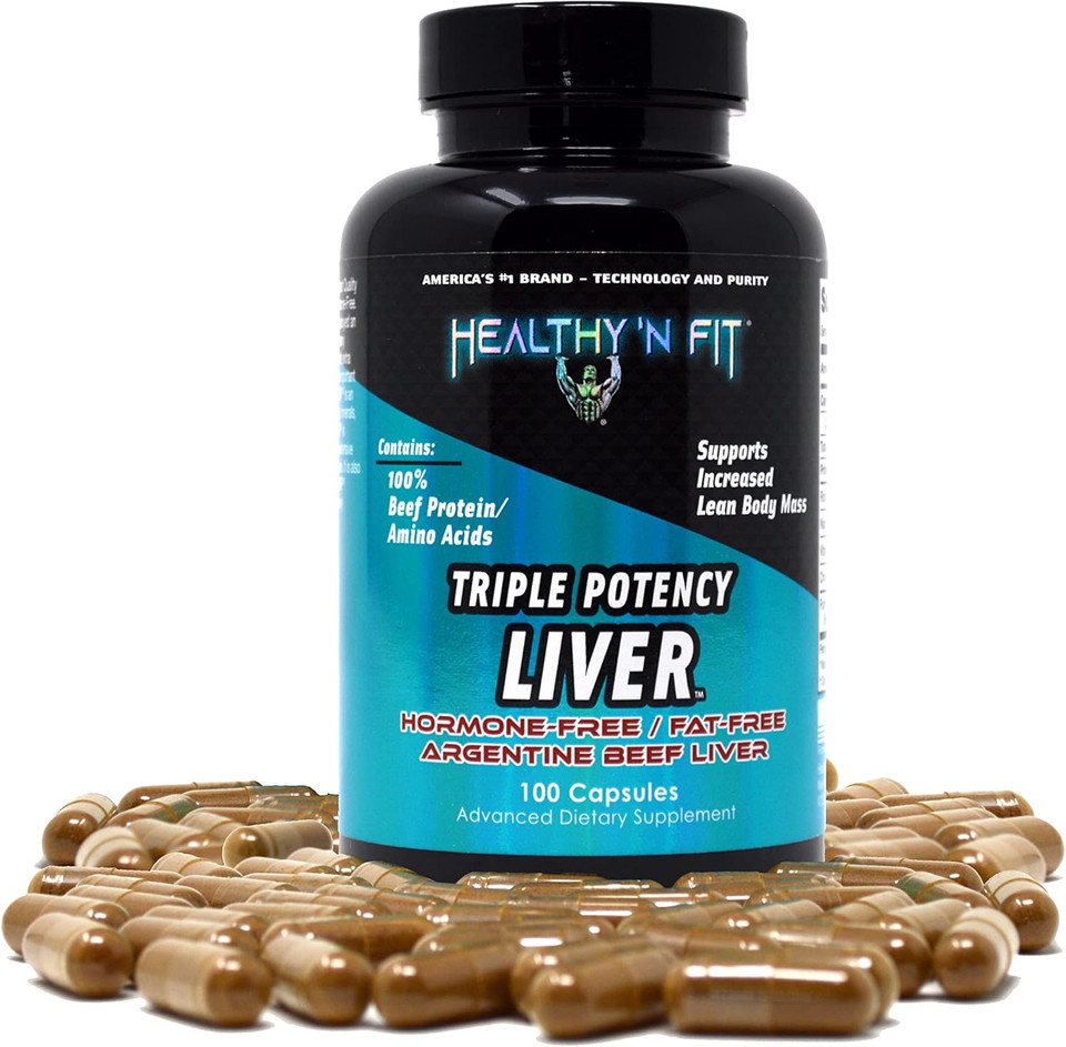 Healthy 'N Fit Triple Potency Liver (500 Capsule Mega-Value) - Pure Argentine Desiccated Beef Liver. Grass Fed, Hormone Free, Pasture Raised, No Fillers