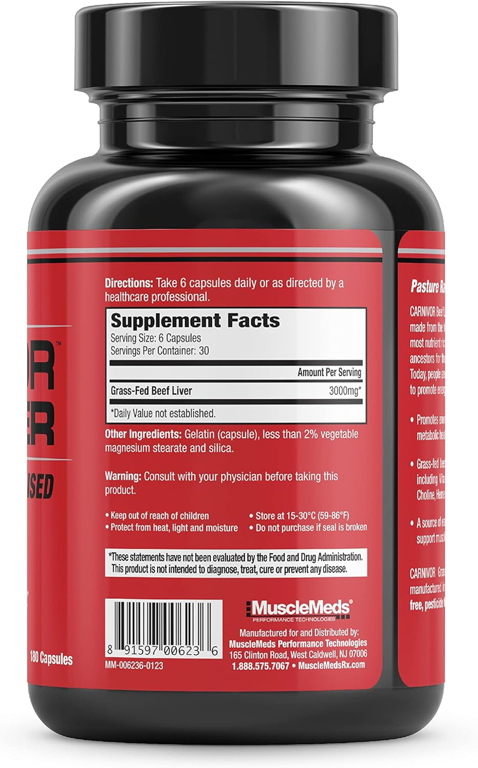 Musclemeds Carnivor Beef Liver Capsules, Energy Production, Muscle Recovery, Immunity, Non-Gmo, Liver Health Supplement, Grass Fed 180 Capsules Musclemeds Carnivor Beef Liver Capsules, Energy Production, Muscle Recovery, Immunity, Non-Gmo, Liver Health Supplement, Grass Fed 180 Capsules