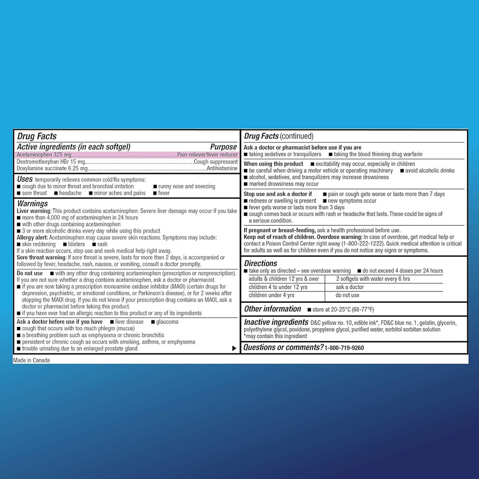 Amazon Basic Care Nighttime Cold & Flu, 24 Softgels