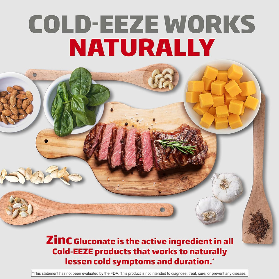 Cold-Eeze Natural Cherry Zinc Lozenges, Homeopathic Cold Remedy, Reduces Duration Of The Common Cold, Sore Throat, Cough, Congestion And Post Nasal Drip, 25 Count