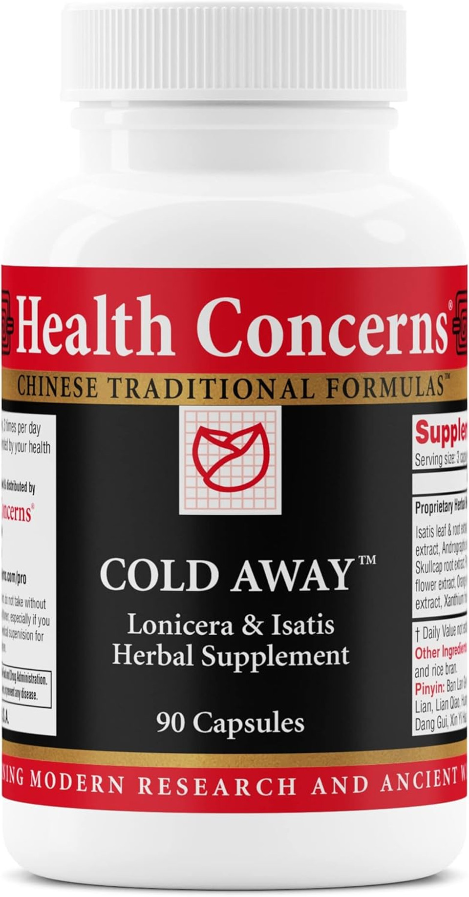 Health Concerns Cold Away - Immune Support & Defense - Vitamin Supplement For Cold & Flu Relief - Immunity System Booster - Licorice Root, Dong Quai, Chinese Skullcap & Andrographis - 90 Capsules