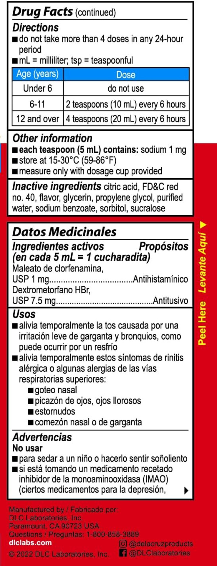 ChildrenS Cough And Cold Liquid - Kids Cough Medicine - Ages 6 And Up - Natural Strawberry Flavor - 4 Fl Oz