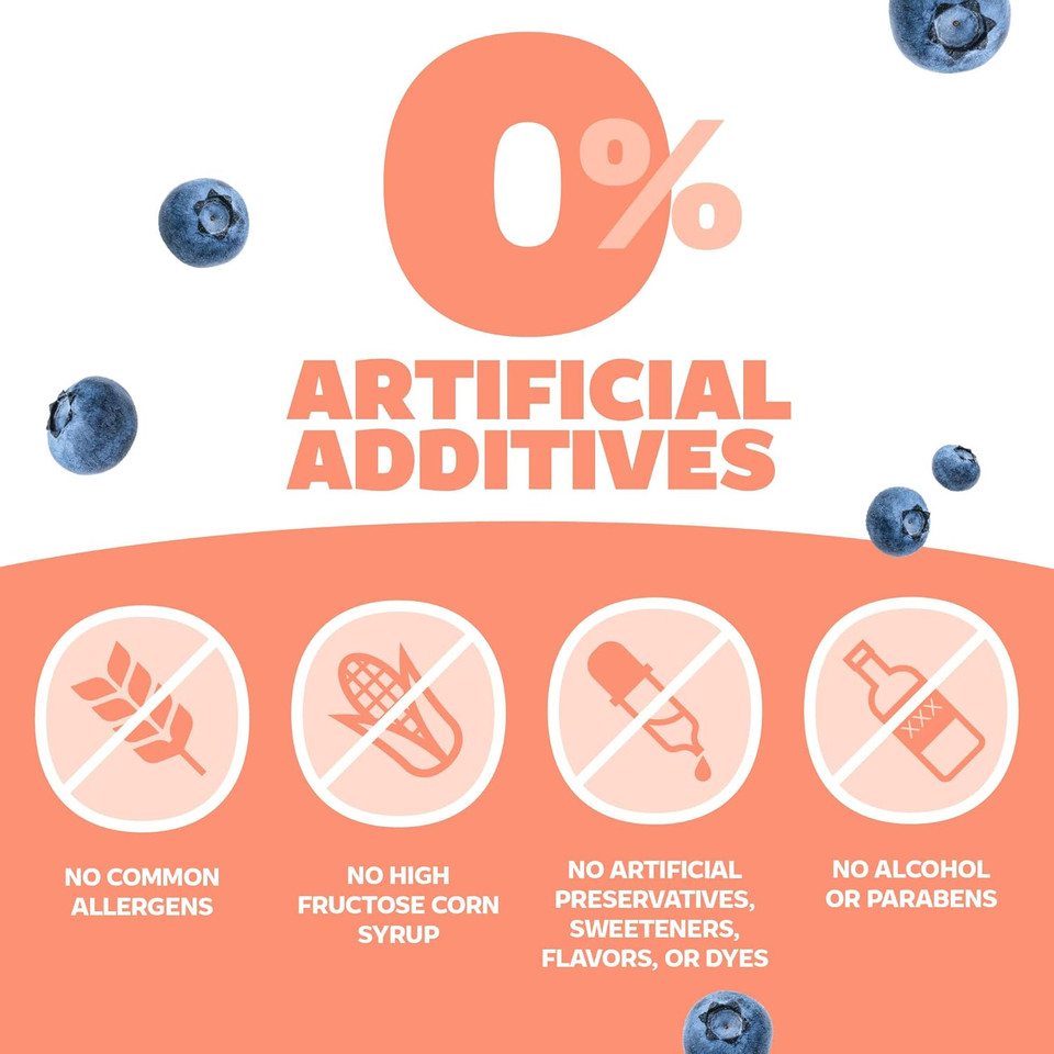 Genexa Clean Cough & Chest Congestion Relief, Dye Free, 0% Artificial Additives, Multi-Symptom Maximum Strength Relief Cough Syrup, Cough Suppressant & Expectorant, Organic Blueberry Flavor, 6 Fl Oz