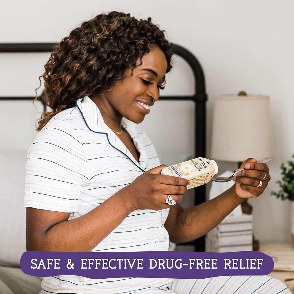 Maty'S Organic Nighttime Cough Syrup, Natural Cough Syrup Relief For Adults And Kids 12+, Made With Organic Honey, Chamomile & Nutmeg For A Good Night'S Rest - 6 Fl Oz