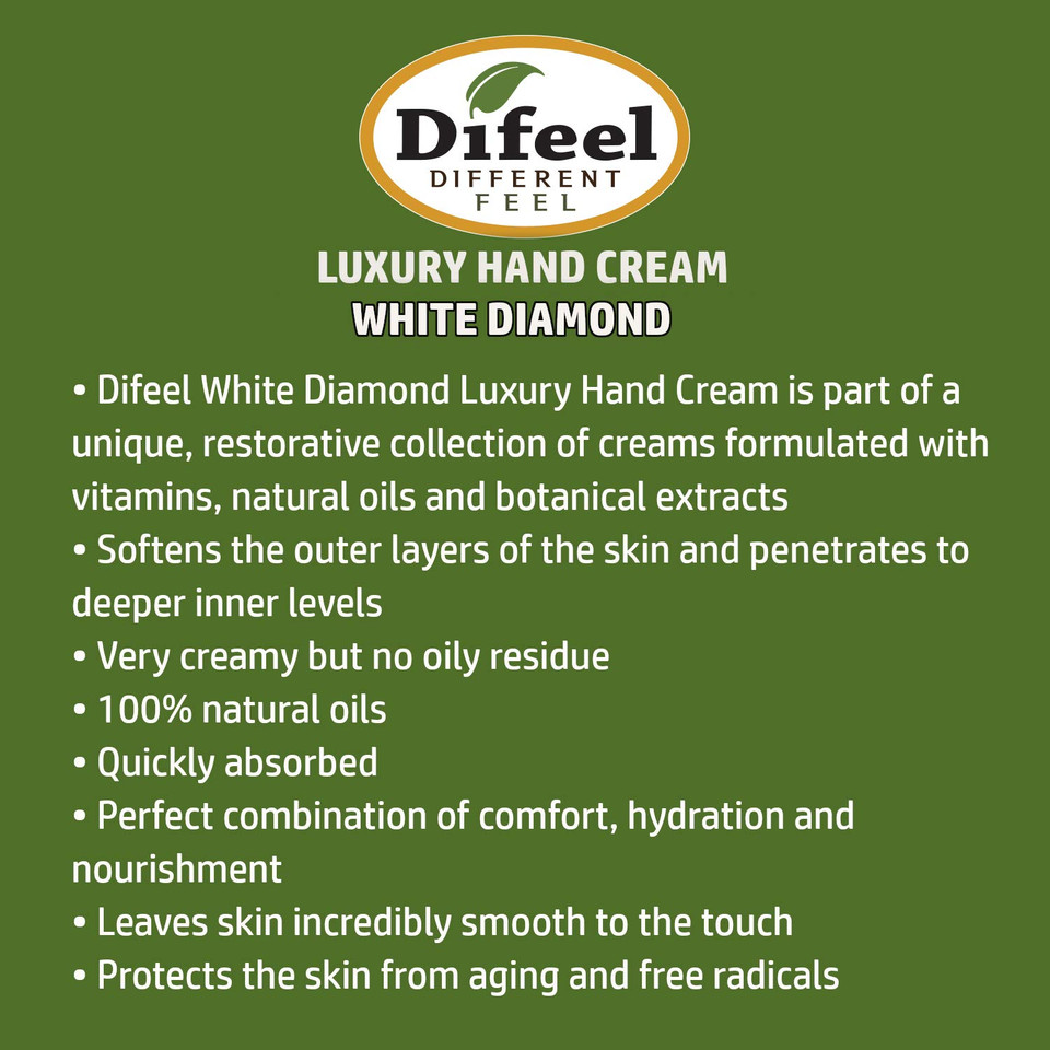 Difeel Intensive Hand Moisturizing Cream - White Diamond 1.4 Ounce