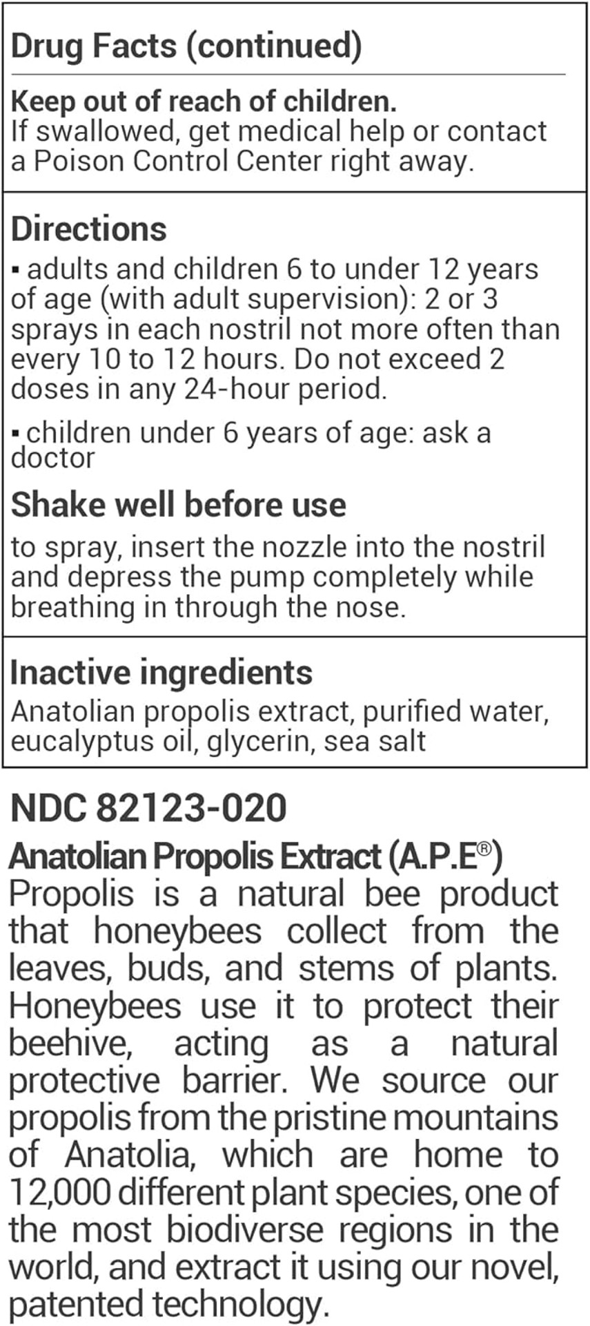 Bee And You Plus Natural Propolis Nasal Spray 1 Fl Oz | Congestion Relief Drug Free & Alcohol Free, Sinus Relief, Allergy, Nasal Moisturizing Spray