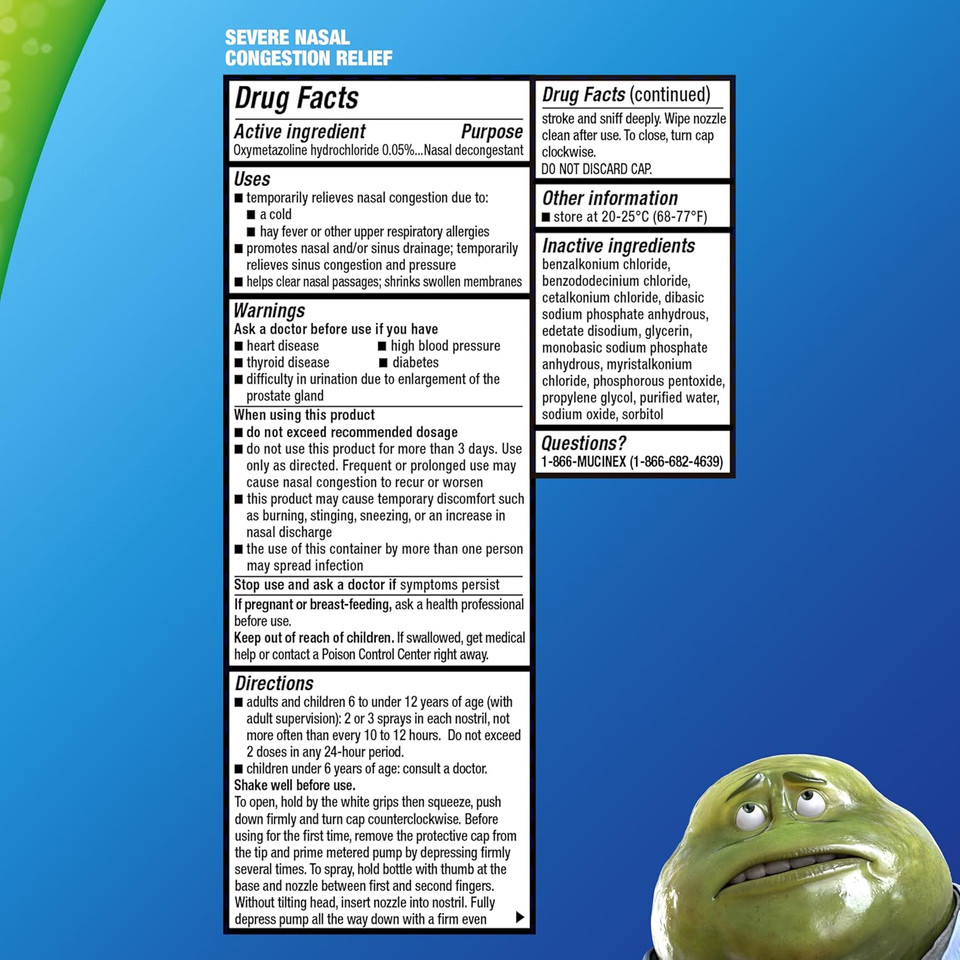 Mucinex Sinus-Max Severe Nasal Congestion Relief Sinus & Allergy Nasal Spray, 0.75 Fluid Ounce