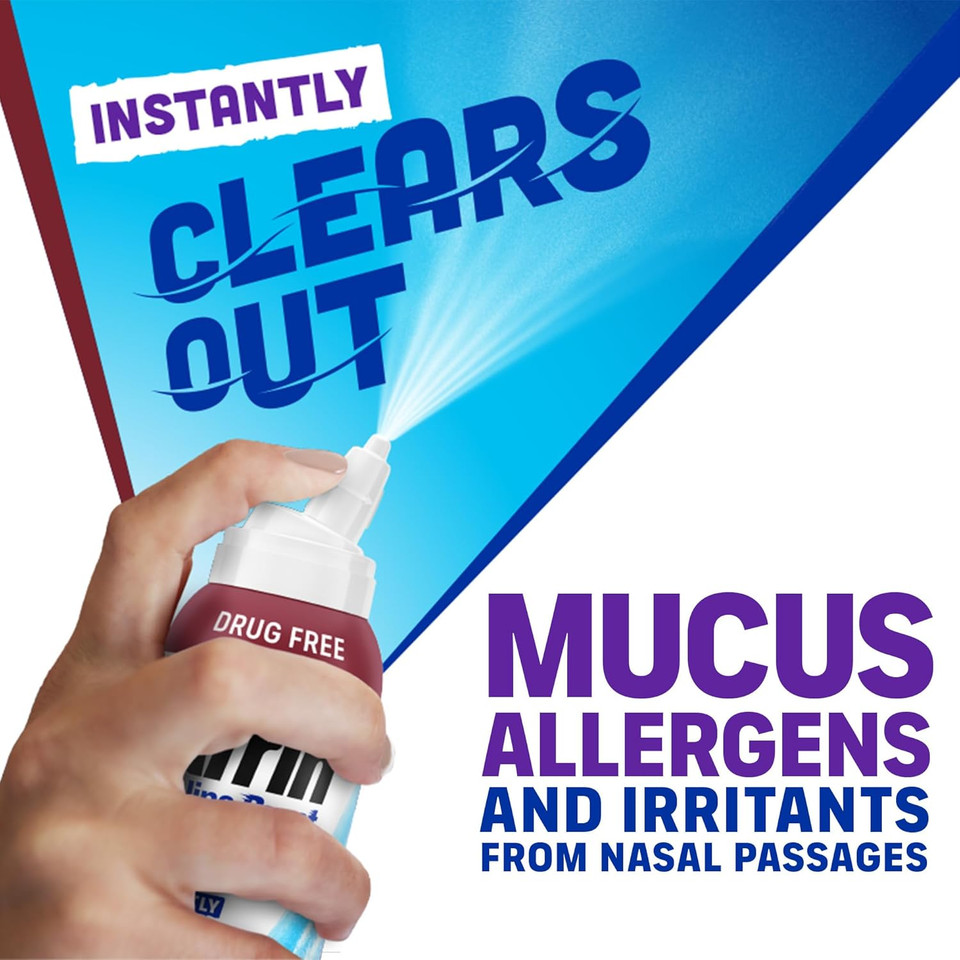 Afrin Saline Burst Moisturizing Daily Mist, Drug Free Isotonic Seawater Saline Nasal Spray With Dual Nozzle For Everyday Congestion And Dry Nose, Sinus Rinse For Nasal Irrigation, 5Oz