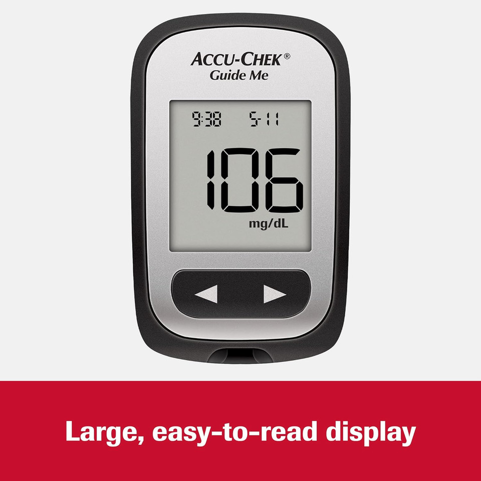 Accu-Chek Guide Me Glucose Monitor Kit For Diabetic Blood Sugar Testing: Guide Me Meter, 200 Guide Test Strips, And Control Solution