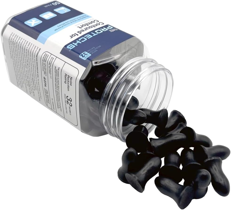 Flents Protechs Foam Ear Plugs, Contoured For Comfort, Ideal For Work With Loud Noise, Heavy Machinery, Construction, Studying & Traveling, Nrr 32, Beige, Easy To Use, Made In The Usa, 100 Pair