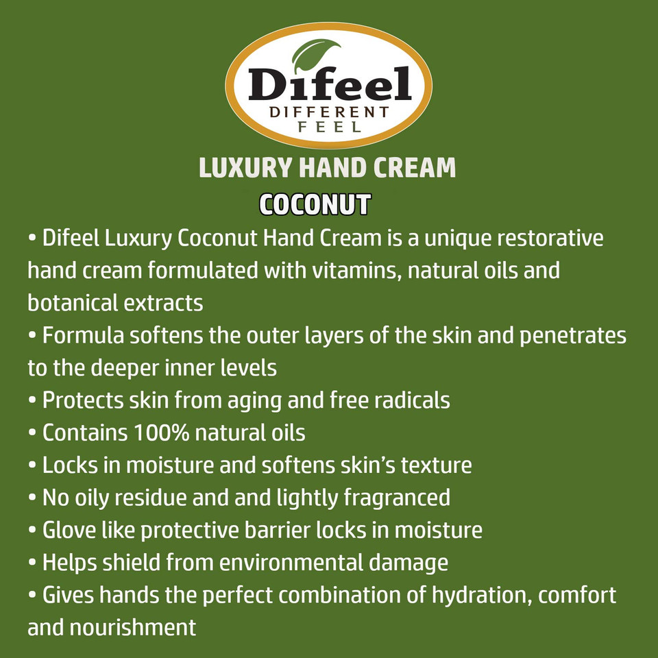 Difeel Therapeutic Moisturizing Hand Cream With Coconut Oil 1.4 Ounce