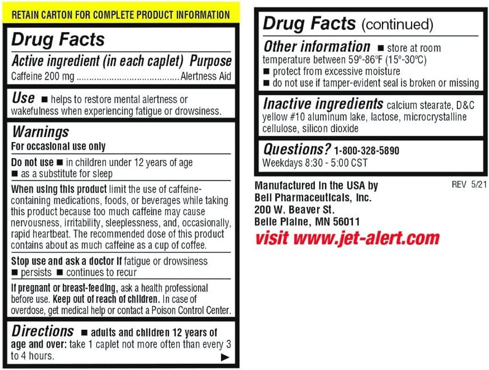 Jet-Alert 200 Mg Each Caffeine Tabs 90 Count