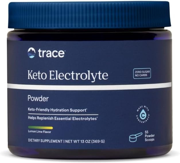 Trace Minerals Keto Electrolyte Powder - Keto Hydration Support Supplement - Mineral Supplement For Energy & Muscle Stamina Support - Zero Carb & Sugar-Free Formula - Lemon Lime, 13 Oz (55 Servings)