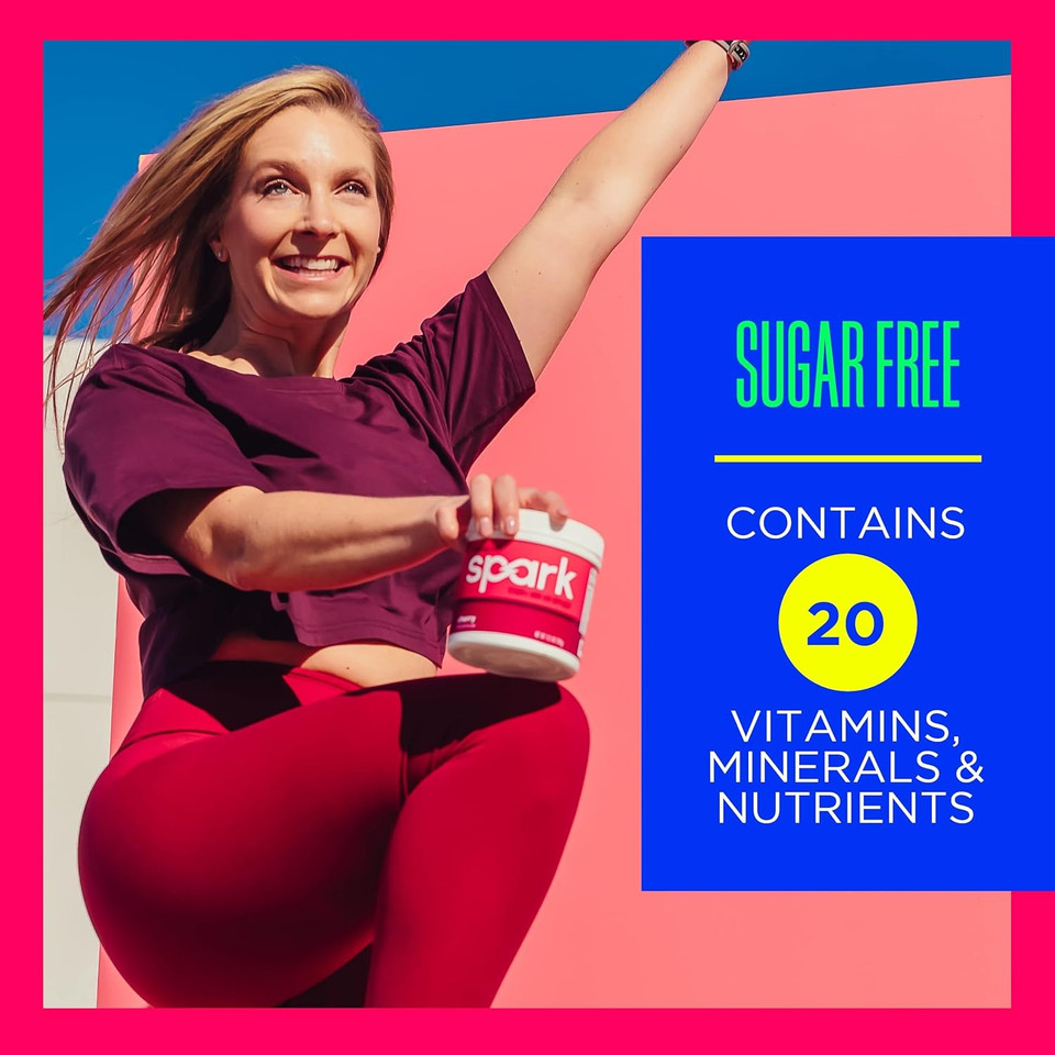 Advocare Spark Vitamin & Amino Acid Supplement - Focus & Energy Drink Powder Mix With Vitamin A, B-6, C & E - Also Includes L-Carnitine & L-Tyrosine - Cherry - 10.5 Oz