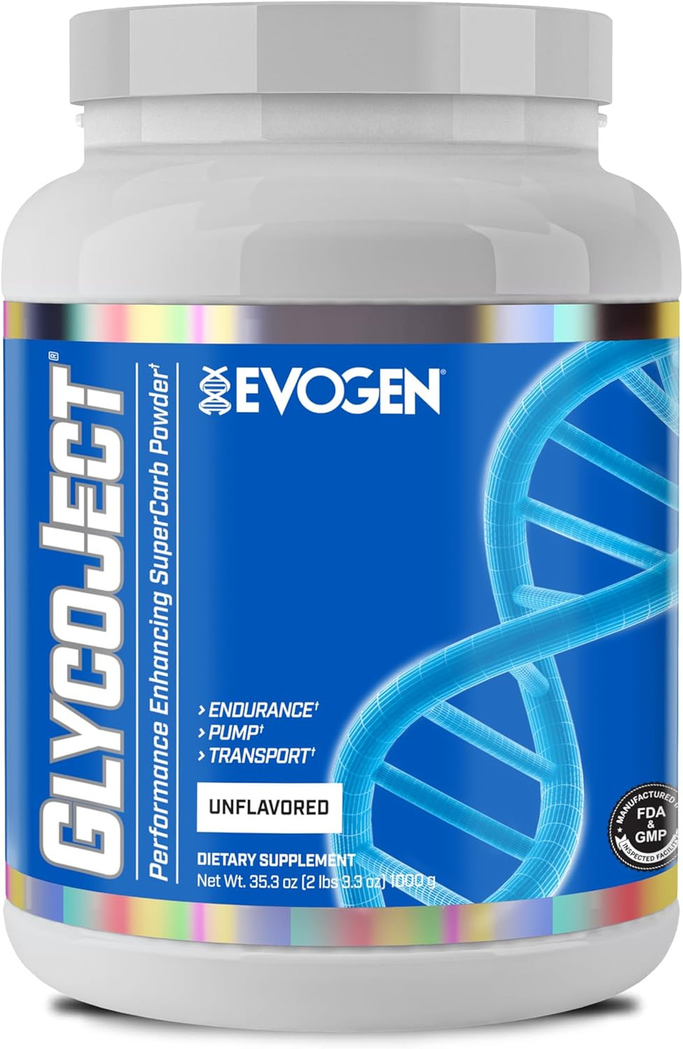 Evogen Glycoject - Super Carb Powder | Rapid Absorption For Preworkout | Carbohydrate Powder For Endurance | Post-Workout Or Pre Workout Powder For Men & Women | Unflavored | 38 Servings
