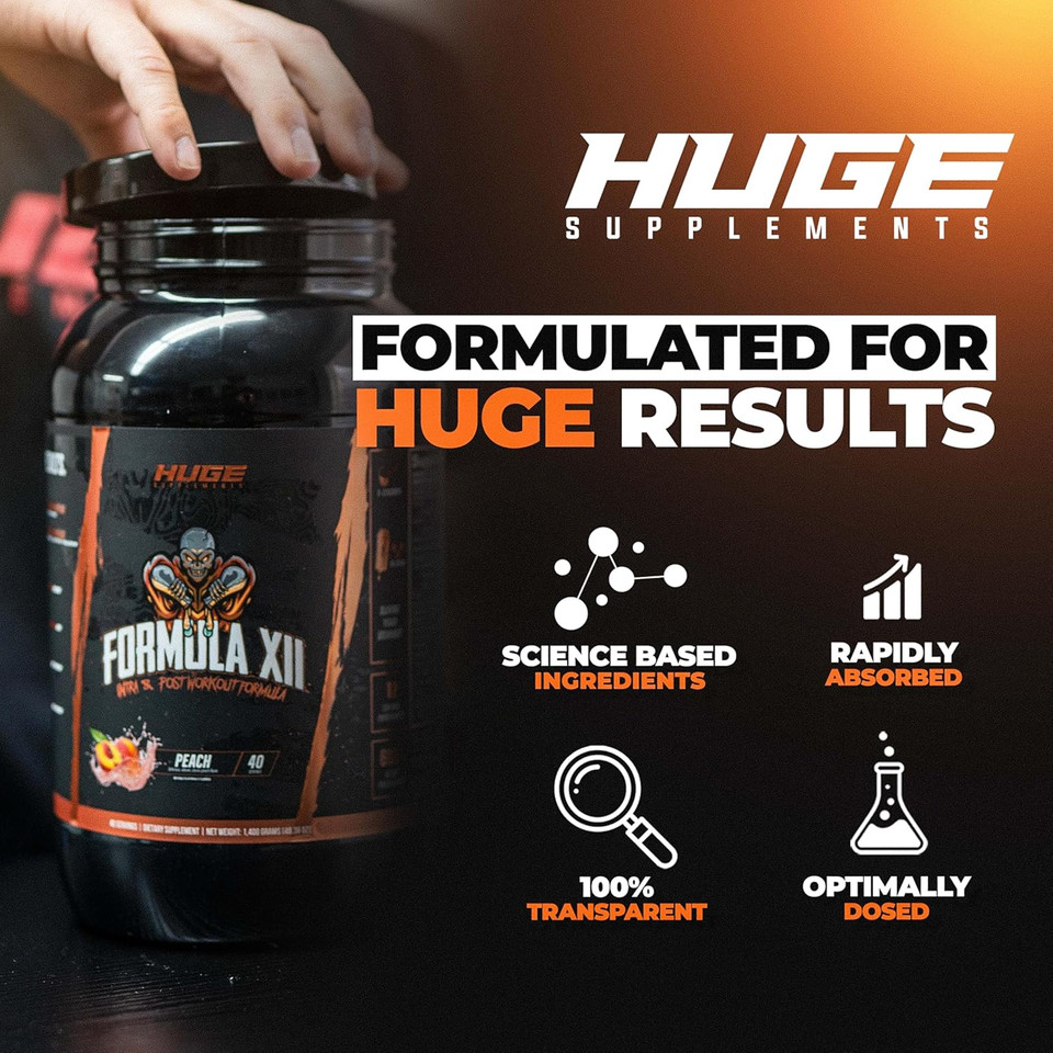 Formula Xii Intra Workout Carbs & Post Workout Recovery Powder, Rapidly Absorbed, Boost Exercise Performance, Strength, Endurance & Hydration, 12 Science-Backed Ingredients (Strawberry Watermelon)