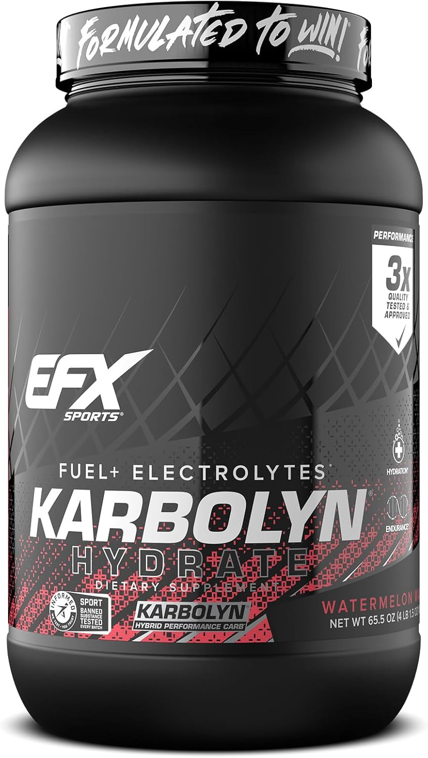 Efx Sports Karbolyn Hydrate | Carbohydrate Powder + Electrolytes | Sugar Free Sports Drink Mix | Fuel & Hydration | Stimulant Free | 66 Servings (Blue Frost)