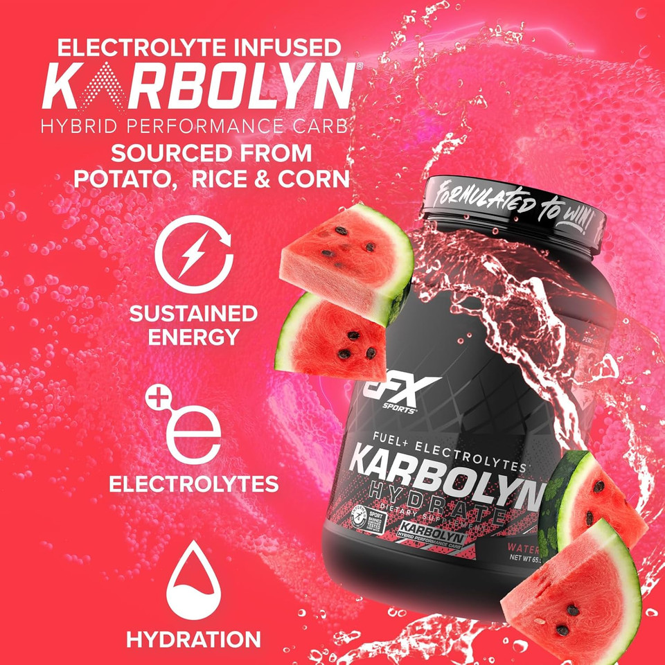 Efx Sports Karbolyn Hydrate | Carbohydrate Powder + Electrolytes | Sugar Free Sports Drink Mix | Fuel & Hydration | Stimulant Free | 66 Servings (Blue Frost)